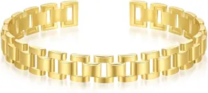 KELORIS PATH Gold Cuff Bracelets for Women, 14k Gold Plated Open Twisted Adjustable CZ Cuff Bangles Dainty Jewelry Gifts