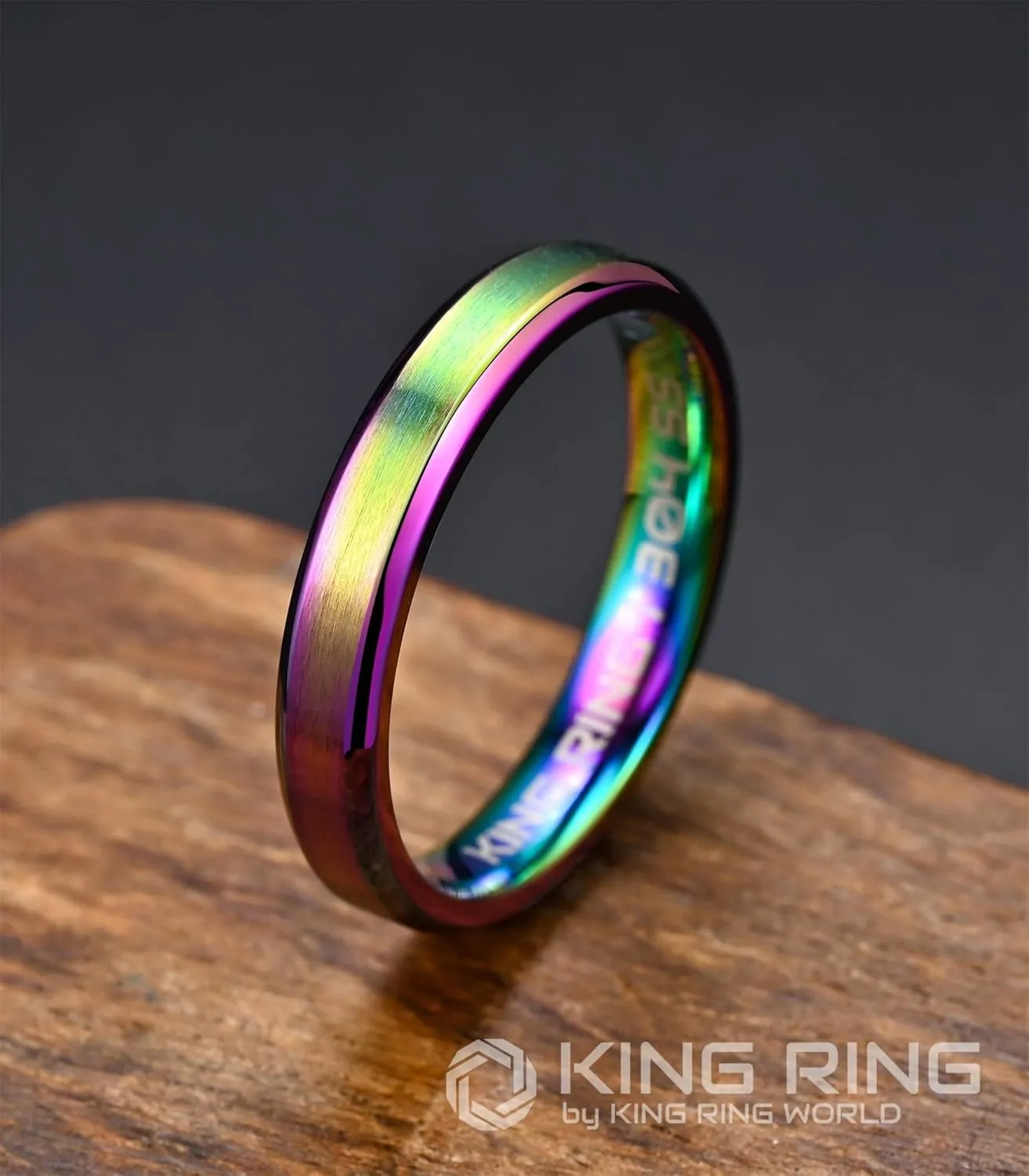 King Ring 4/6/8mm Basic Rings  Super Polished Matt Finish Mens Rings Wedding Bands for Men & Women  Designed in USA