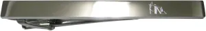 Kiola Designs Silver Toned Etched Sleek Oil Drill Tie Clip