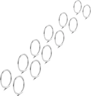 Lantine 6-12Pcs 18g 20g Nose Rings for Women Men 316L Surgical Steel 16g Septum Ring Cute Tiny Cartilage Helix Conch Daith Tragus Earrings 6-16mm Set