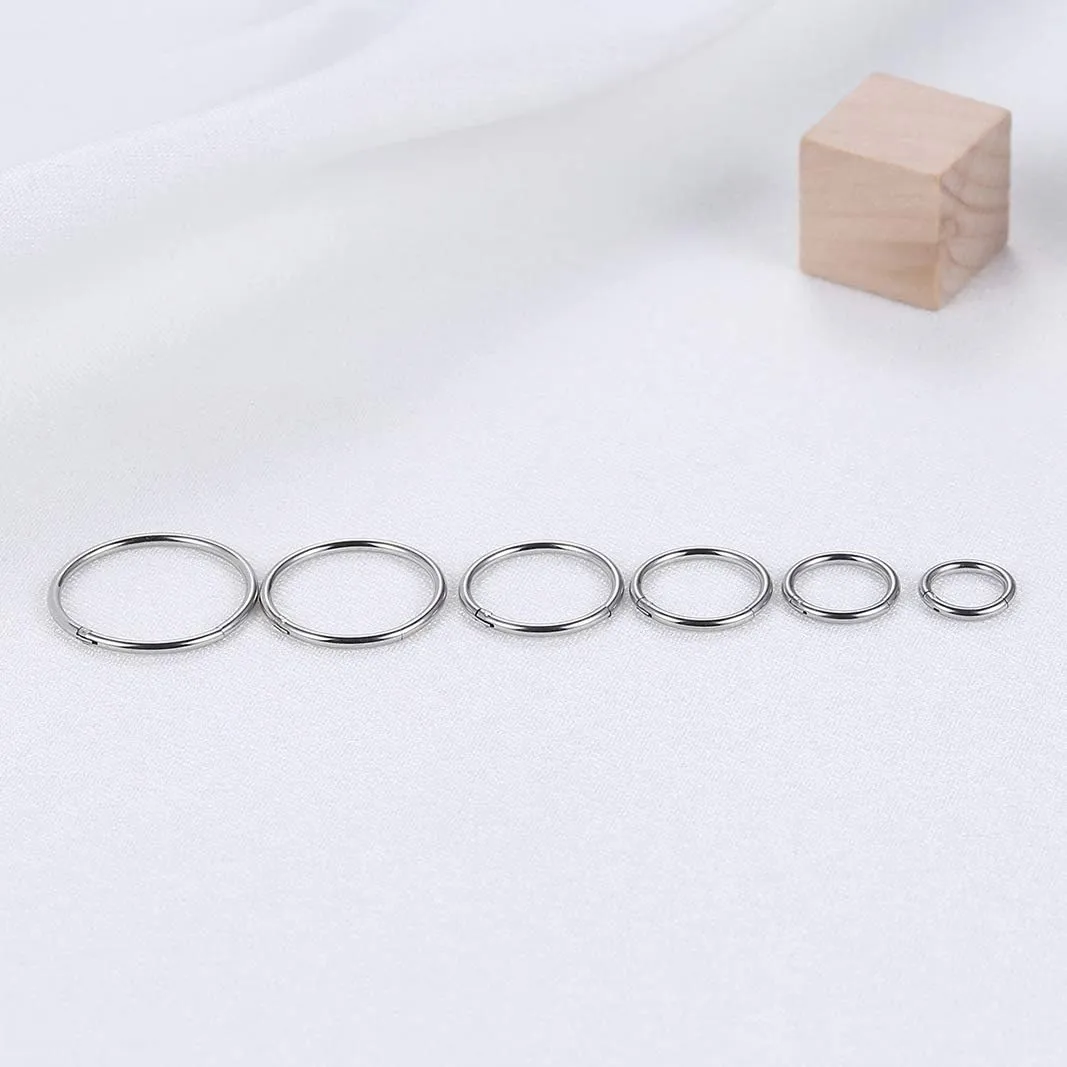 Lantine 6-12Pcs 18g 20g Nose Rings for Women Men 316L Surgical Steel 16g Septum Ring Cute Tiny Cartilage Helix Conch Daith Tragus Earrings 6-16mm Set