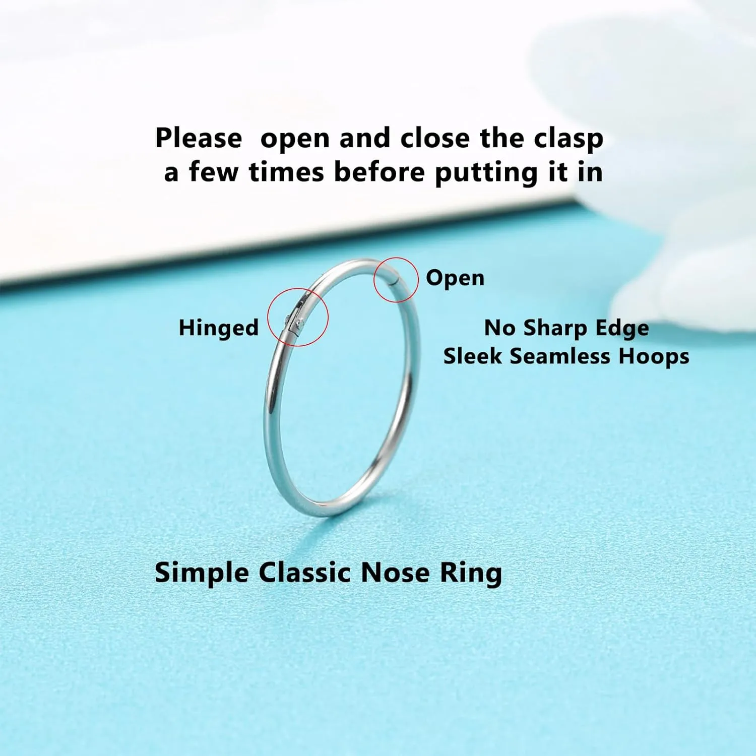 Lantine 6-12Pcs 18g 20g Nose Rings for Women Men 316L Surgical Steel 16g Septum Ring Cute Tiny Cartilage Helix Conch Daith Tragus Earrings 6-16mm Set