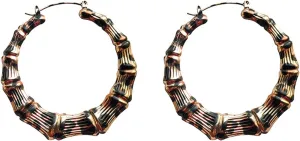 Large Leopard Bamboo Circle Hoop Earrings Set Big Metal Loop Drop Dangle Earrings for Women Girls Geometric Hip-Hop Oversized Party Punk Jewelry 6CM