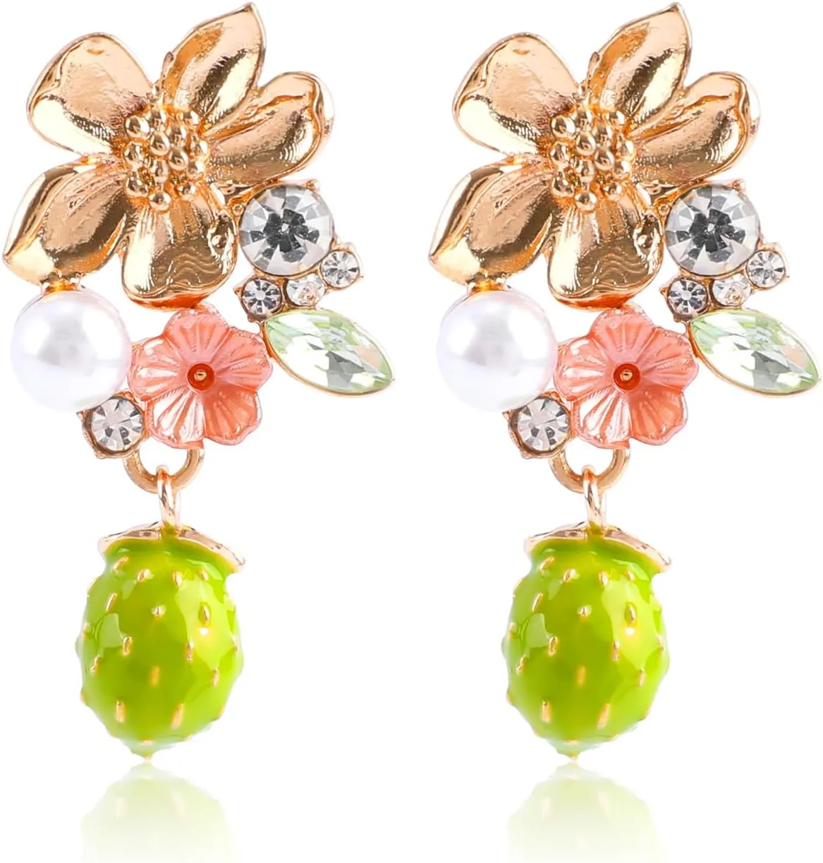 Lemon Dangle Earrings for Women Gold Hoop Lemon Pendant Earrings Refresh Sweet Flower Charm Drop Weird Statement Fruit Earrings Aesthetic Summer Funny Simulation Party Jewelry Gifts