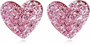 Lightweight Unique Acrylic Red Love Heart Stud Earrings for Women Wife Lover Statement Resin Jewelry Valentines Mothers Day Gifts