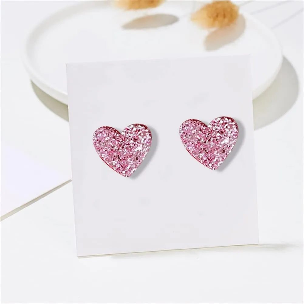 Lightweight Unique Acrylic Red Love Heart Stud Earrings for Women Wife Lover Statement Resin Jewelry Valentines Mothers Day Gifts
