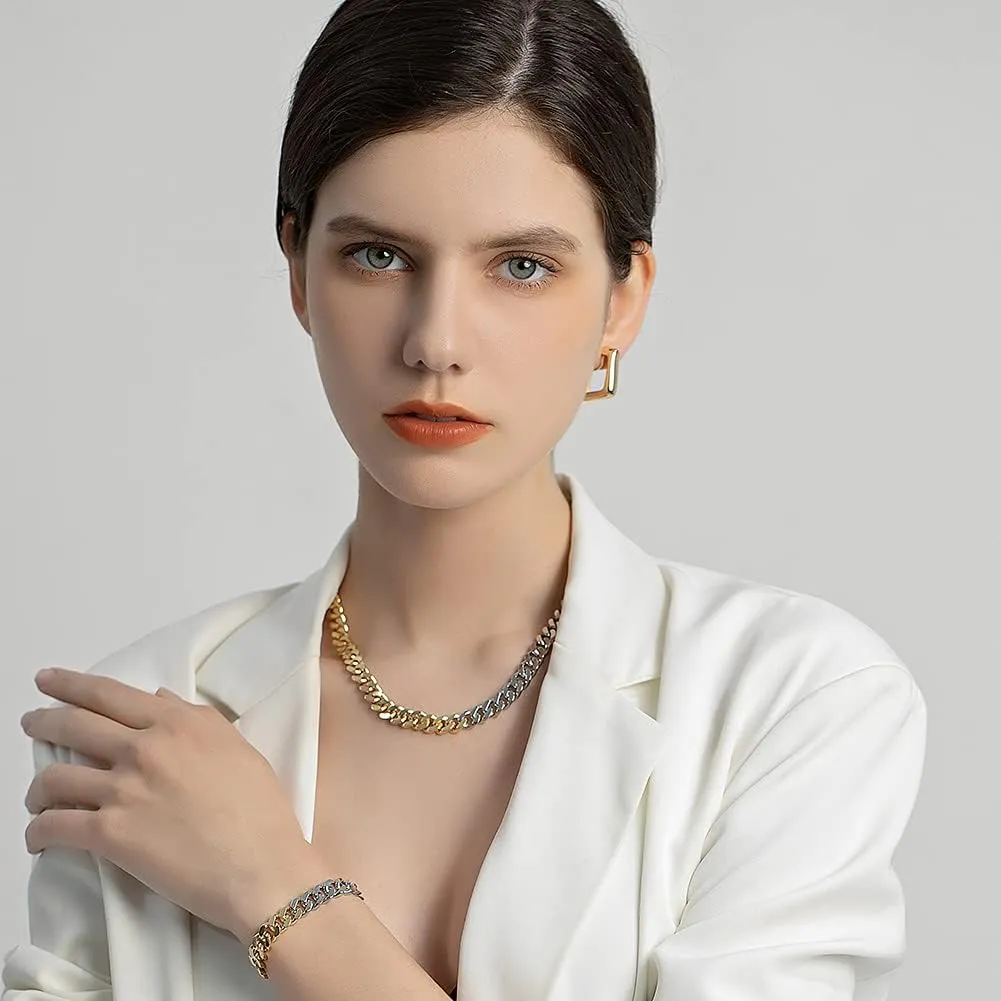 LILIE&WHITE Gold And Silver Chain Necklace For Women Rope Chain Necklace Chic Link Chunky Gold Necklace Fashion Jewelry