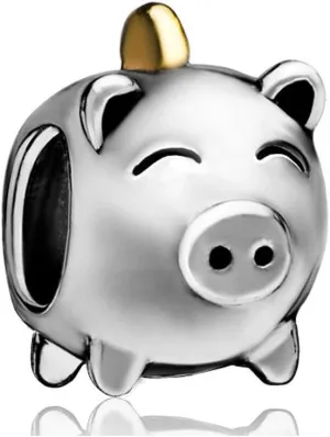 Lovely Piggy Bank Charm Compatible with Pandora Bracelets