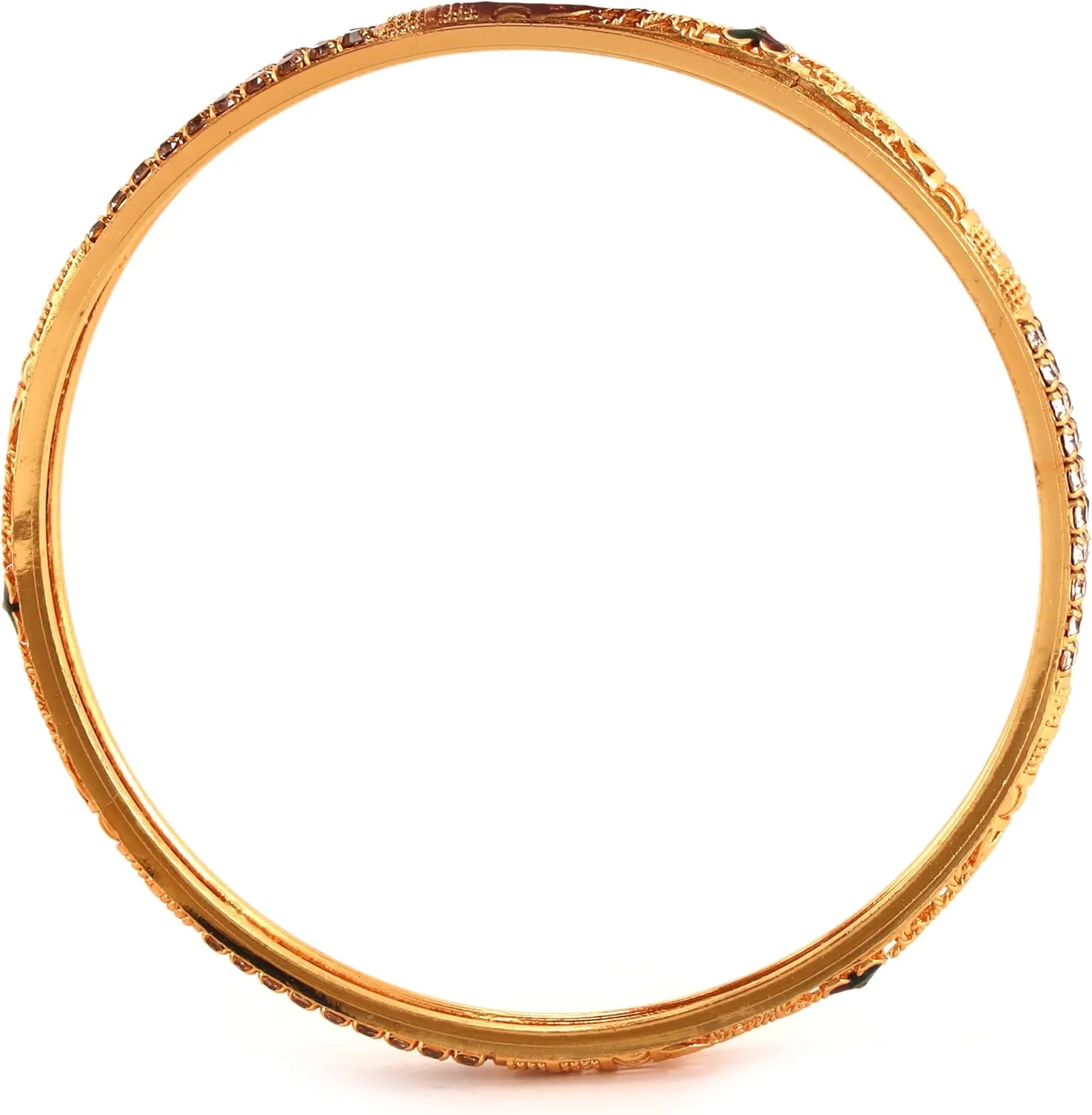 Meenakshi imitation Handmade Gold Plated Rajasthani Micro Minakari With Stone Bangles Set of 4 Designer Indian Women's Ethnic Jewelry Bangle Bracelets