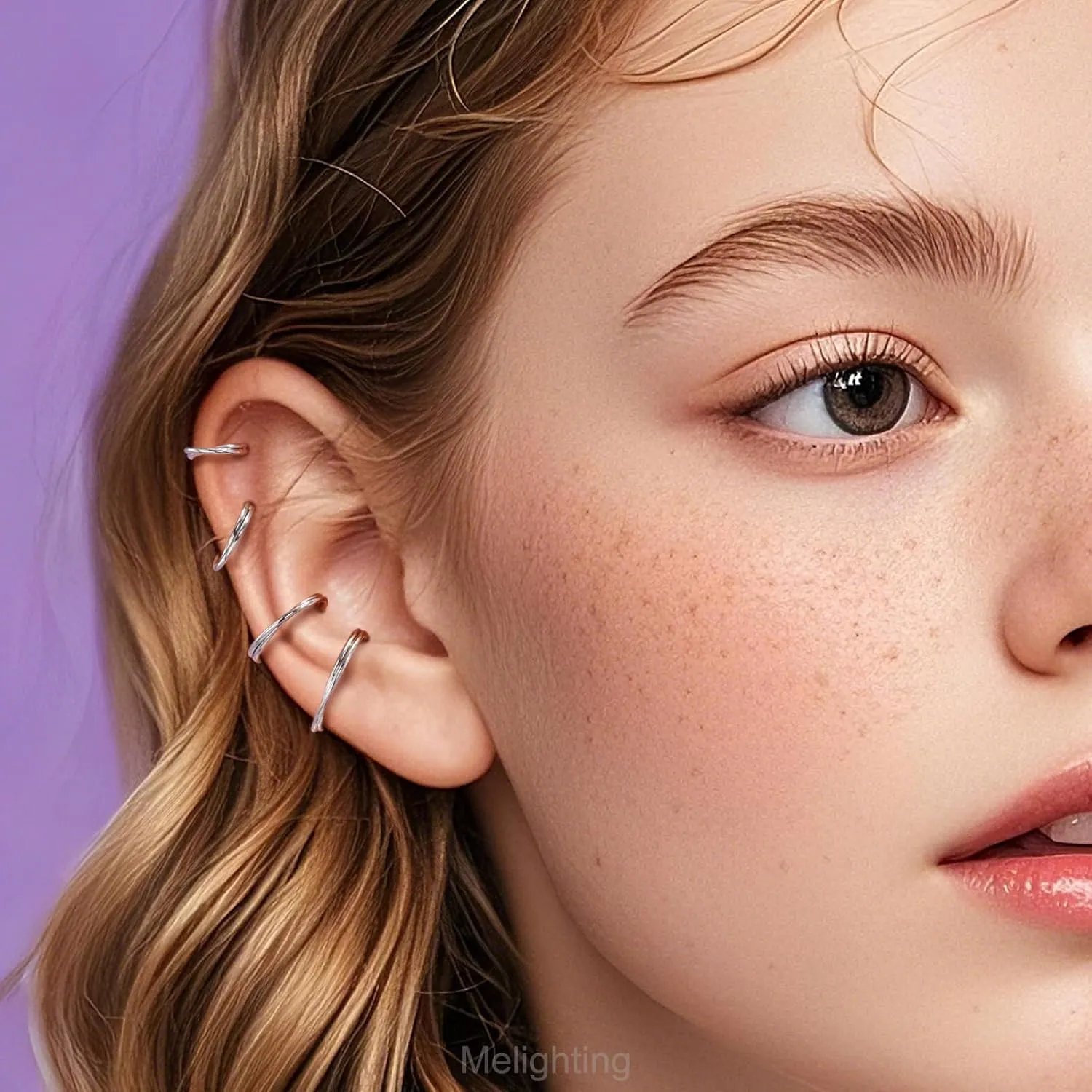 Melighting 20G/18G Double Nose Ring Hoop 316L Surgical Steel Hinged Segment Clicker Cartilage Helix Daith Tragus Rook Conch Earring Lip Ring Piercing Jewelry 6mm 8mm 10mm 12mm