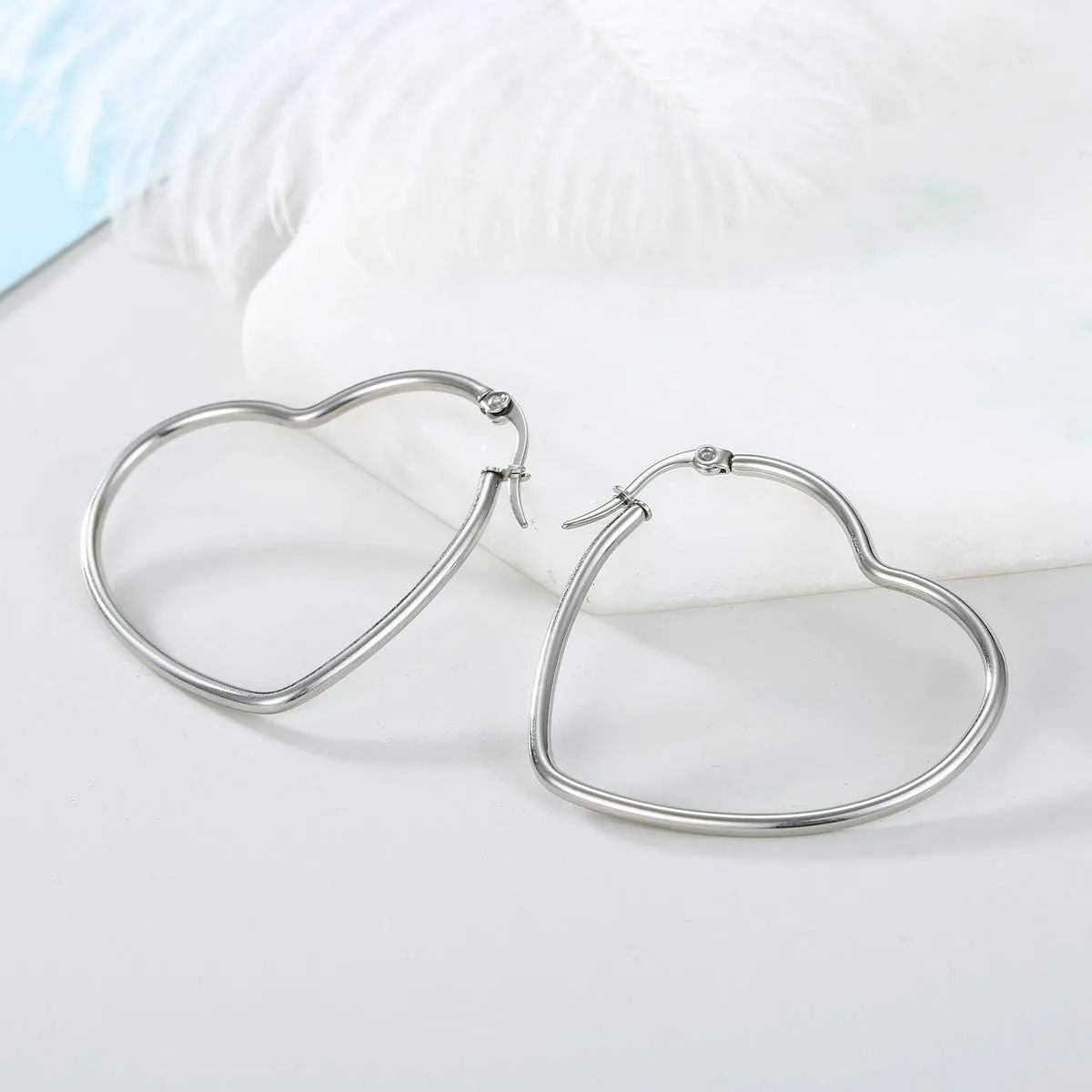 MengPa Hoop Earrings for Women Black Gold Plated Loops Drop Earring Fashion Jewelry