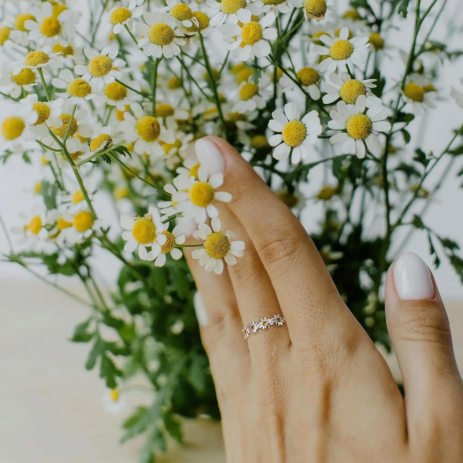 MILACOLATO 925 Sterling Silver Ring 18K Gold Plated Daisy Flower Ring Paved with Coloful Cubic Zirconia High Polished Comfort Fit Sunflower Stacking Statement Wedding Band Ring for Women