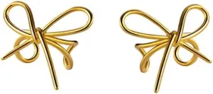 Minimalist Bow Knot Ear Cuffs Wrap Earrings 925 Sterling Silver Cartilage Clip On Earrings Cuff Ears No Piercings Fake Hoops Earring Wedding Trendy Jewelry Gifts for Women Teen Girls