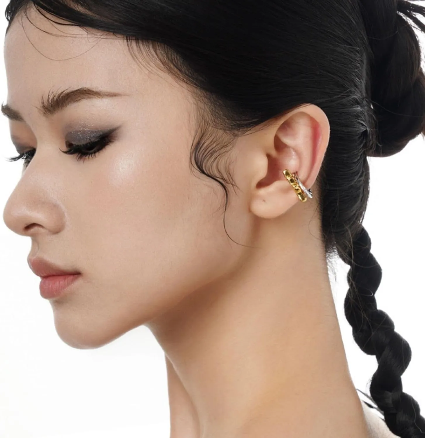Minimalist Sterling Silver Ear Cuff for Women - Non-Piercing Ear Clip, Unique Fake Earrings, Irregular Ear Cartilage Cuff