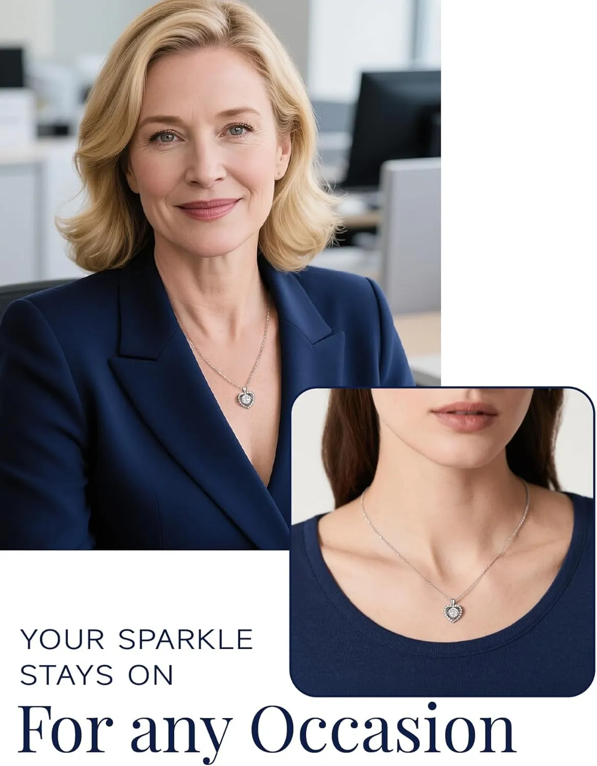 MomentWish Heart Necklace for Women, Sparkling Gift for Her, 1Carat Moissanite Heart Pendent for Her, 925 Sterling Silver Dance Necklace for Anniversary Christmas Valentines
