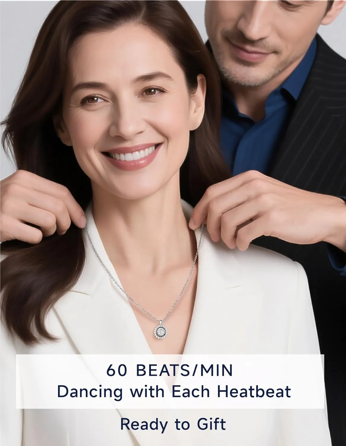 MomentWish Heart Necklace for Women, Sparkling Gift for Her, 1Carat Moissanite Heart Pendent for Her, 925 Sterling Silver Dance Necklace for Anniversary Christmas Valentines