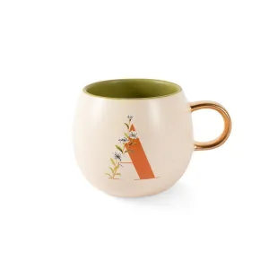 Monogram Floral "A" Round Mug