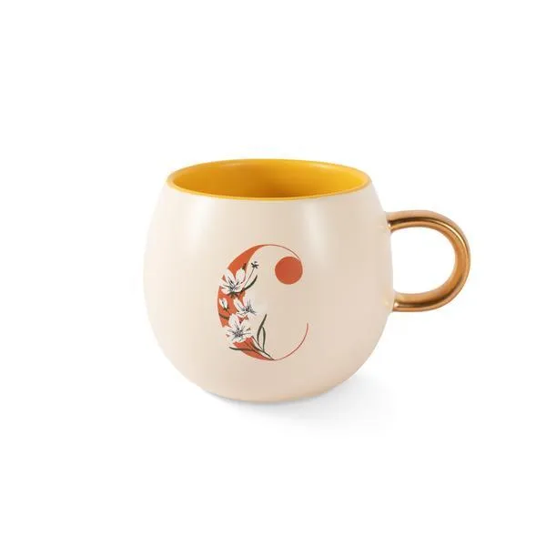 Monogram Floral "C" Round Mug