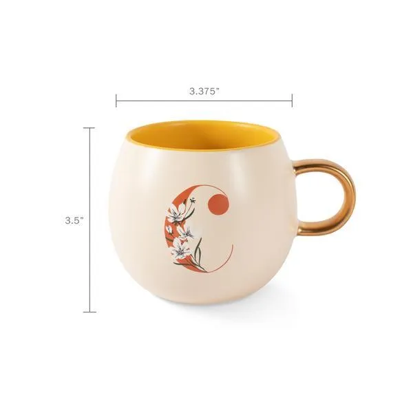 Monogram Floral "C" Round Mug