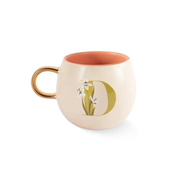Monogram Floral "D" Round Mug