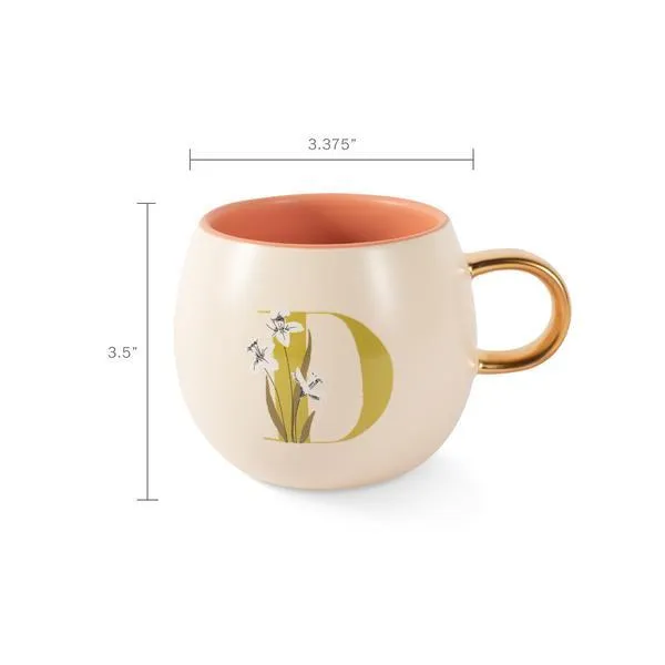 Monogram Floral "D" Round Mug