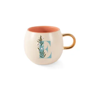 Monogram Floral "E" Round Mug