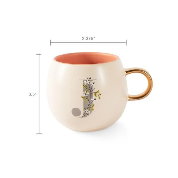 Monogram Floral "J" Round Mug