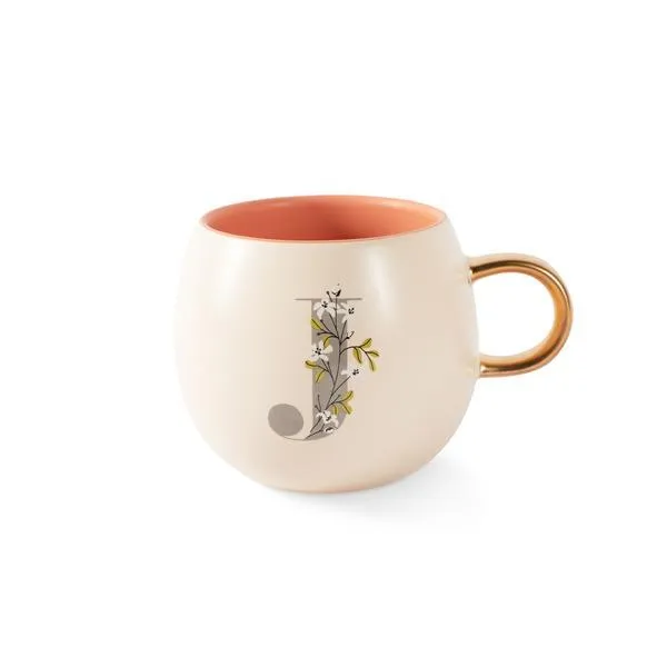 Monogram Floral "J" Round Mug