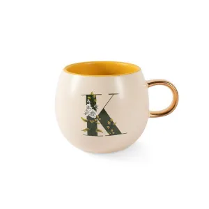 Monogram Floral "K" Round Mug