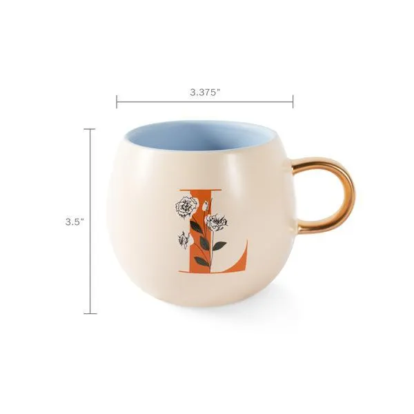 Monogram Floral "L" Round Mug
