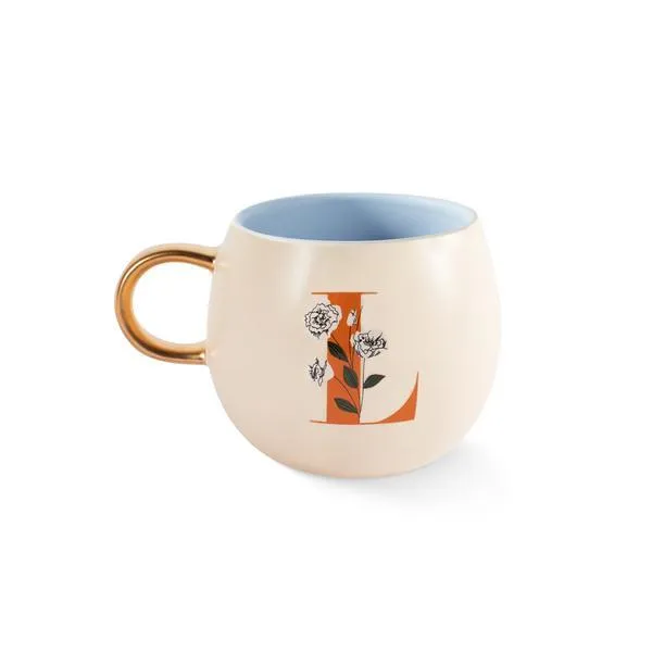 Monogram Floral "L" Round Mug