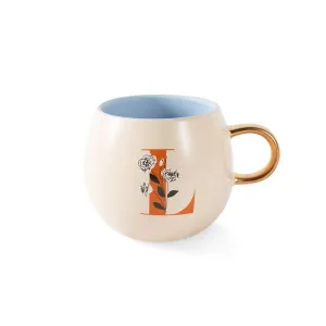 Monogram Floral "L" Round Mug