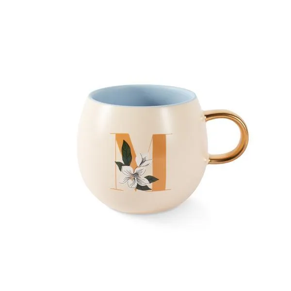 Monogram Floral "M" Round Mug