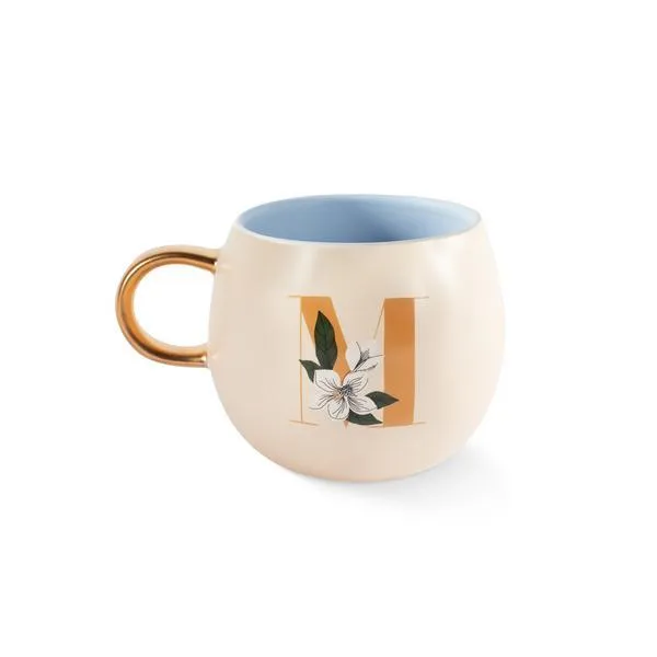 Monogram Floral "M" Round Mug