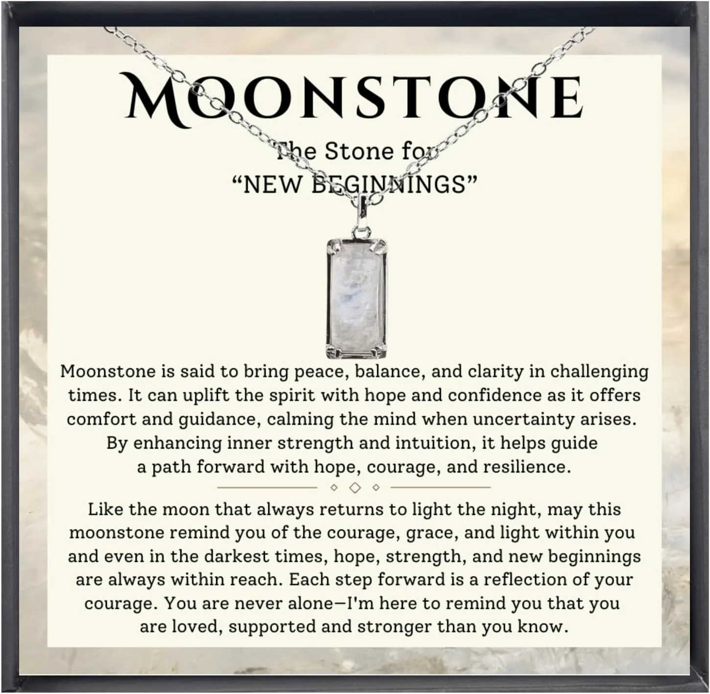 Moonstone Necklace 925 Sterling Silver Necklace for Women. Moonstone Jewelry New Beginnings Gifts for Women. Moon Stone Pendant Meaningful Jewelry