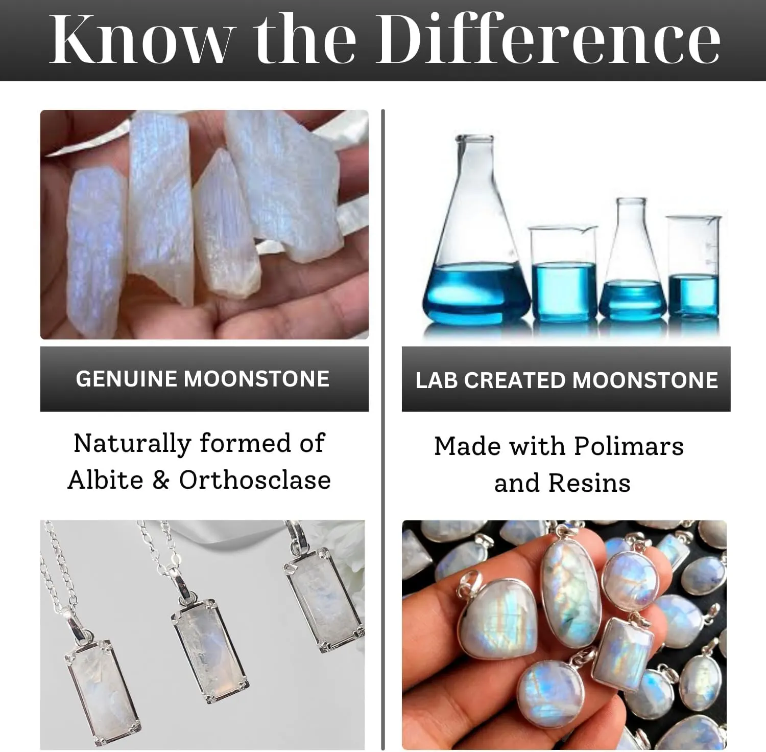 Moonstone Necklace 925 Sterling Silver Necklace for Women. Moonstone Jewelry New Beginnings Gifts for Women. Moon Stone Pendant Meaningful Jewelry