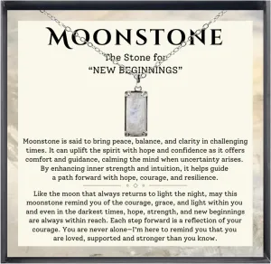 Moonstone Necklace 925 Sterling Silver Necklace for Women. Moonstone Jewelry New Beginnings Gifts for Women. Moon Stone Pendant Meaningful Jewelry