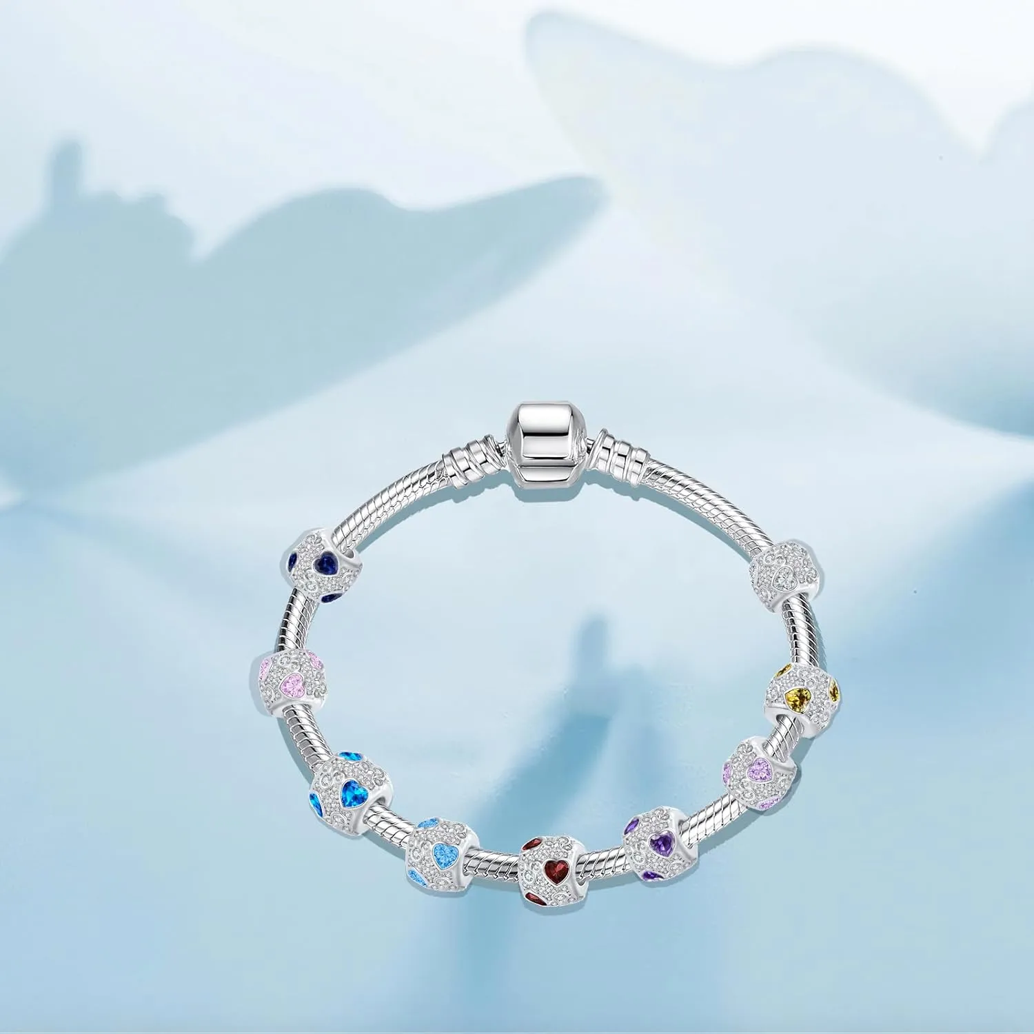 Mouse Animal Cartoon Charm Birthstone Bead for Pandora Bracelet Necklace