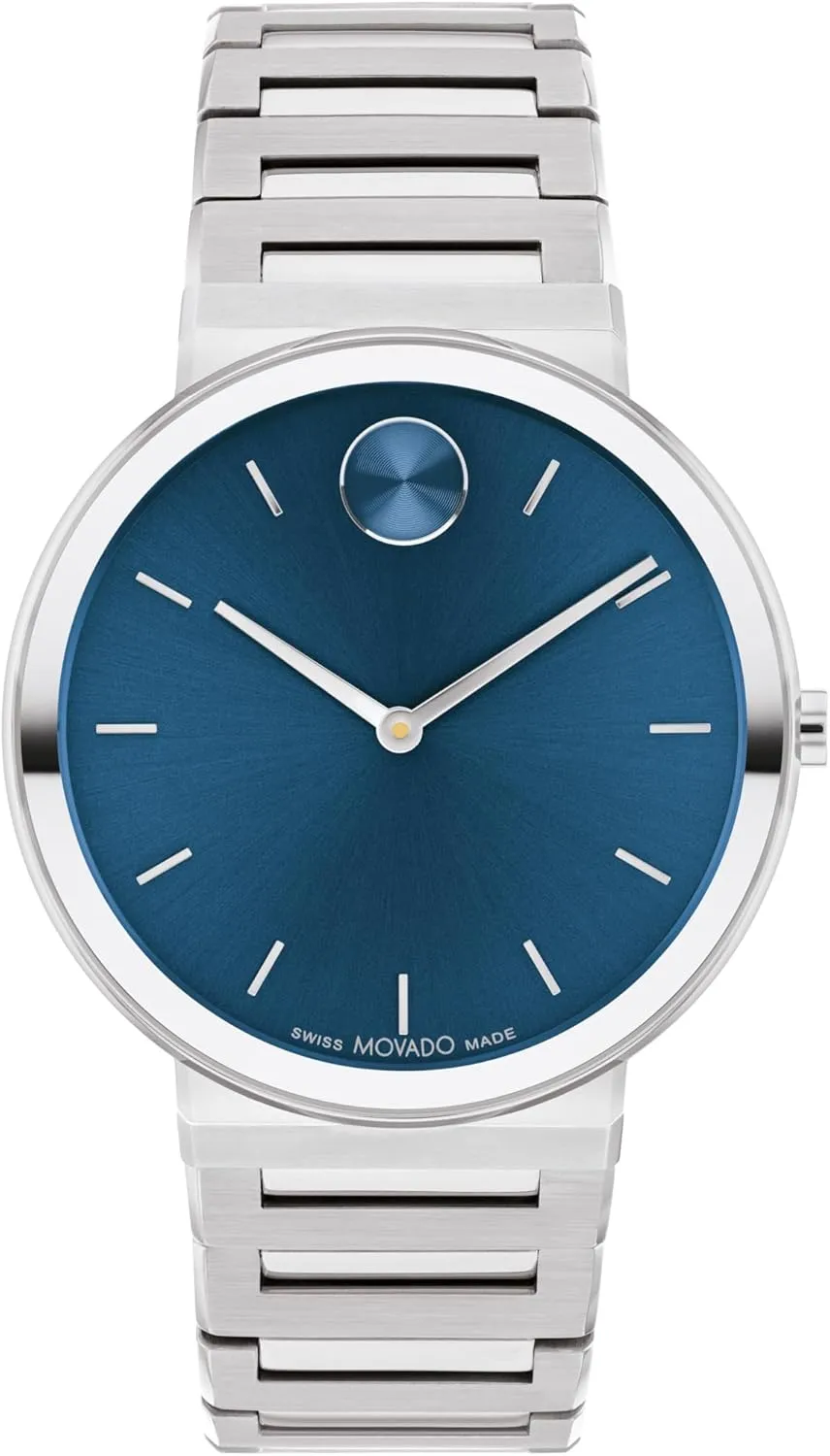 Movado Bold Horizon Ultra Thin Watch for Men and Women - Swiss Made - Water Resistant 3ATM/30 Meters - Sleek and Slim Premium Luxury Wristwatch for Everyone - 40mm