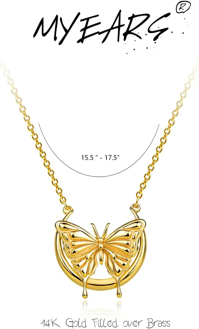 MYEARS Women Pendant Necklace Gold 14K Gold Filled Small Simple Dainty Chain Everyday Jewelry