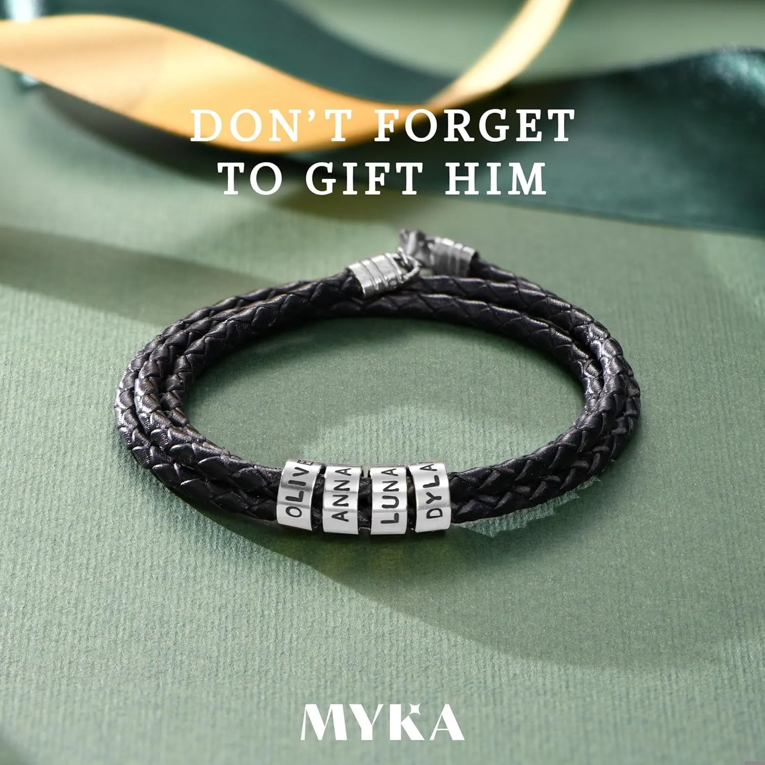 MyNameNecklace Personalized Choose Your Style Men Bracelet - Custom Inscriptions - Meaningful Gift for Him, Husband - Gift for Father's Day, Christmas, Birthday by - MYKA