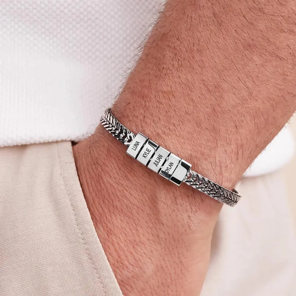 MyNameNecklace Personalized Choose Your Style Men Bracelet - Custom Inscriptions - Meaningful Gift for Him, Husband - Gift for Father's Day, Christmas, Birthday by - MYKA