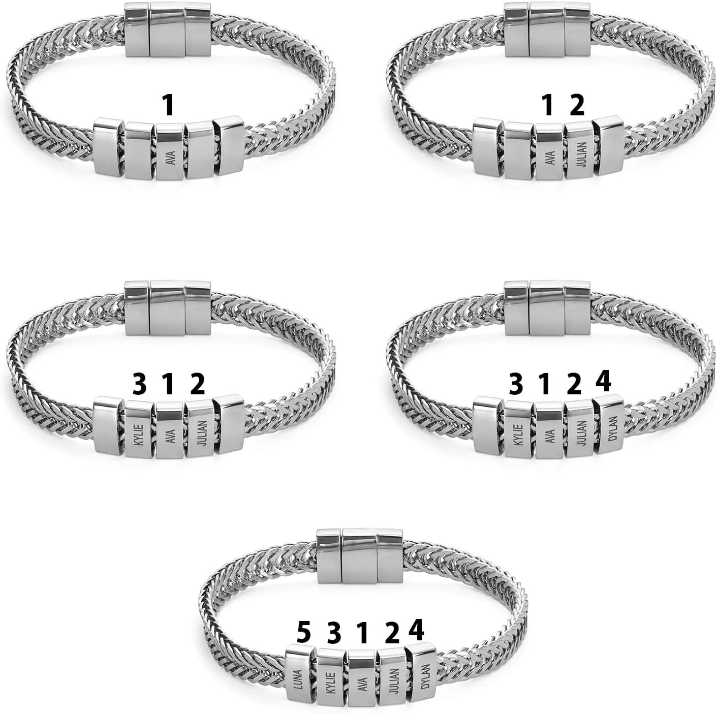 MyNameNecklace Personalized Choose Your Style Men Bracelet - Custom Inscriptions - Meaningful Gift for Him, Husband - Gift for Father's Day, Christmas, Birthday by - MYKA