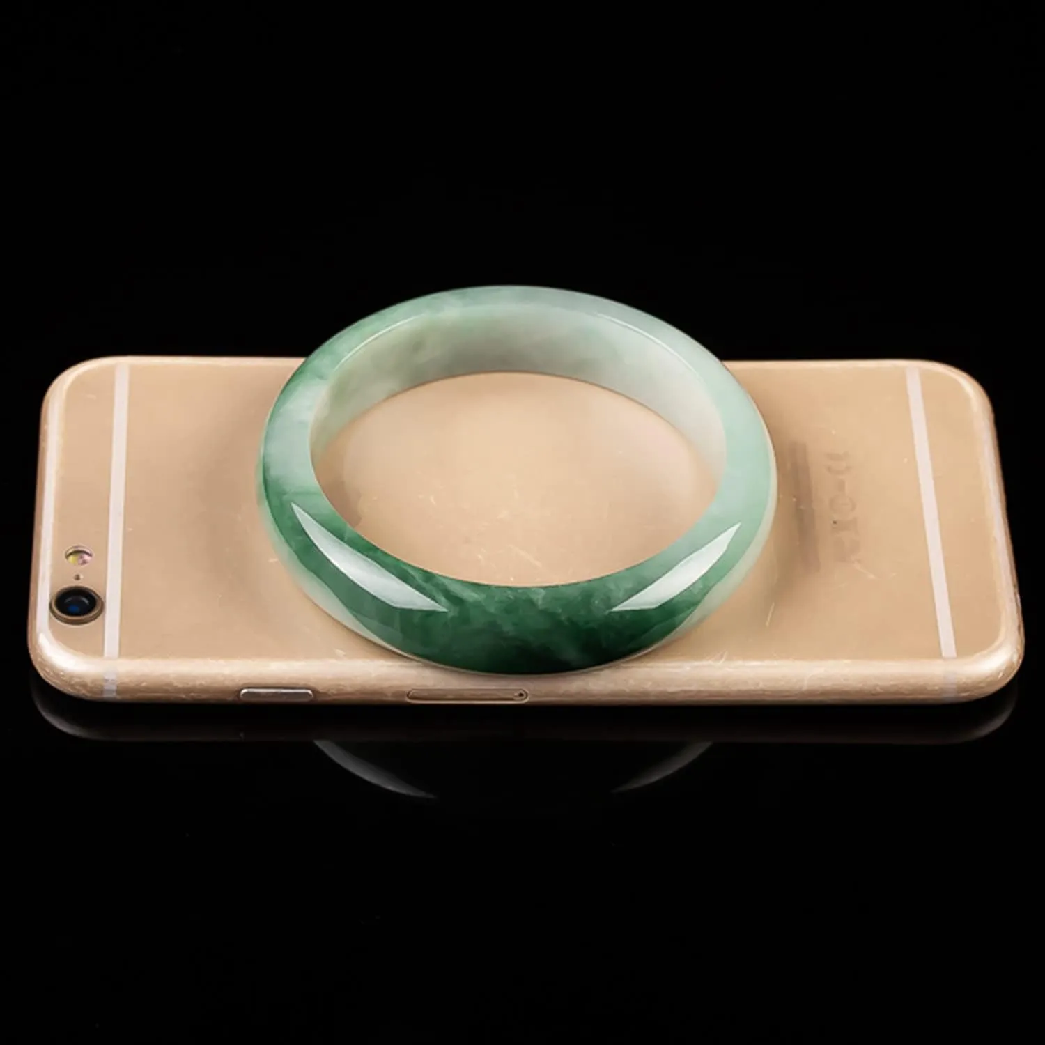 Natural Green Jade Bangle Bracelet for Women Girls with Certificate Jade Handmade Luck Bracelets Bangles with Jewelry Box,63-64mm