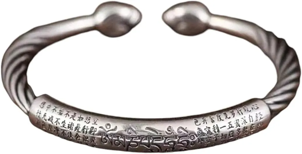 New 2025 Arrival Buddhist Mantra Mantra Cuff Bracelet for Men Fashion Charm Religious Prayer Amulet Jewelry Gift with for You Accessories Trendy Creative Gift