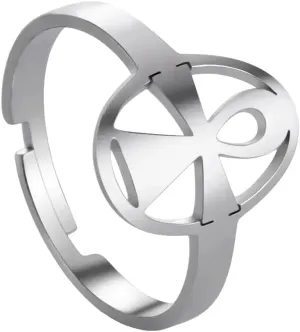 New 2025 Jesus Cross Love Stainless Steel Open Ring Women's Faith Christian Guardian Fashion Party Gift Jewelry New 2025 Decoration Jewelry Commemorative with You Accessories Trendy Best for Gift