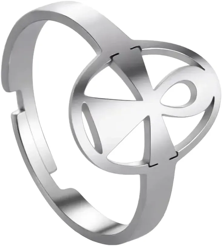 New 2025 Jesus Cross Love Stainless Steel Open Ring Women's Faith Christian Guardian Fashion Party Gift Jewelry New 2025 Decoration Jewelry Commemorative with You Accessories Trendy Best for Gift