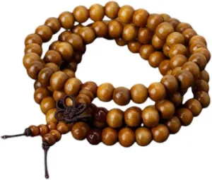 New 2025 Natural-Sandalwood Buddhist Prayer Bracelets 8Mm Beads Bracelets 108 Wood Beads Meditation Bracelet Gift for Men Women Decoration Jewelry Commemorative Accessories Trendy Best for Gift