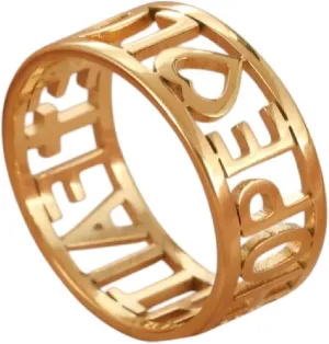 New 2026 Love Faith Hope Ring for Women Hers Stainless Steel Gold Color Fashion Rings Birthday Wedding Jewelry Gifts Luxury Accessories Creative Gift