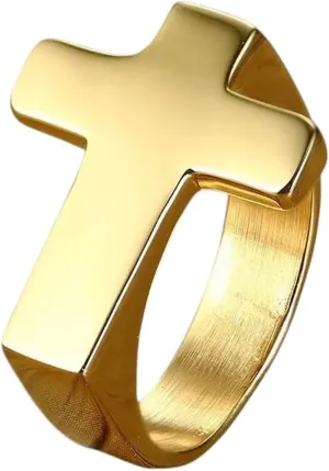 New 2026 Unique Cross Flat Top Ring for Men Glossy Stainless Steel Christ Jesus Prayer Faith Anel Fraternal Rings Jewelry Fashion Luxury Accessories Creative Gift
